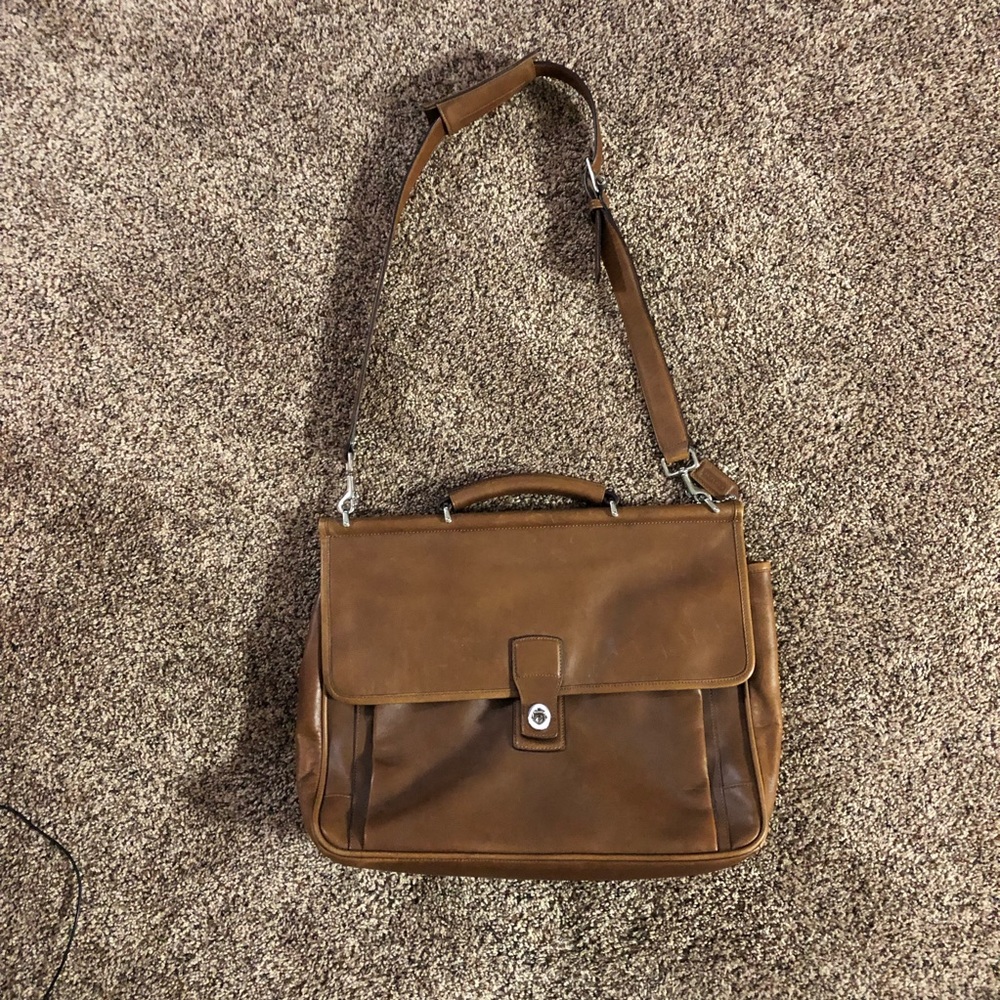 Coach brown leather briefcase